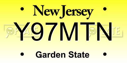 Y97MTN New Jersey License Plate