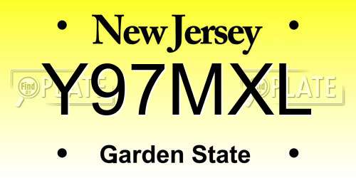 Y97MXL New Jersey License Plate