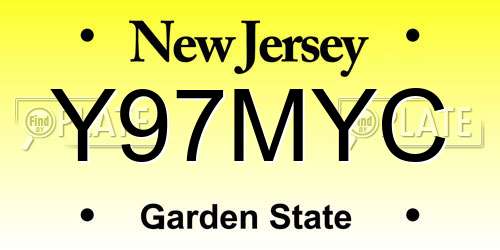 Y97MYC New Jersey License Plate