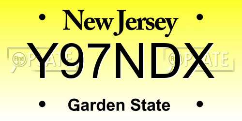 Y97NDX New Jersey License Plate