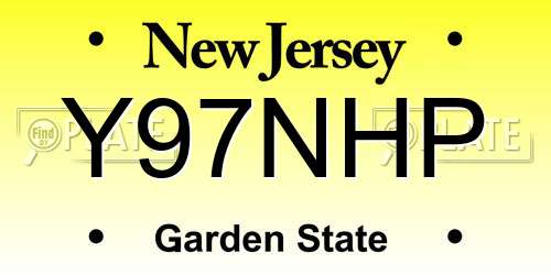Y97NHP New Jersey License Plate