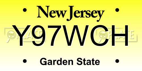 Y97WCH New Jersey License Plate