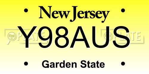 Y98AUS New Jersey License Plate