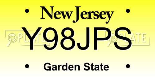 Y98JPS New Jersey License Plate