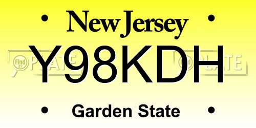 Y98KDH New Jersey License Plate