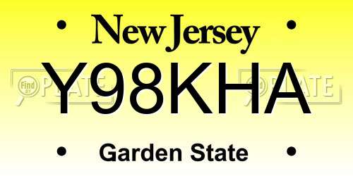 Y98KHA New Jersey License Plate