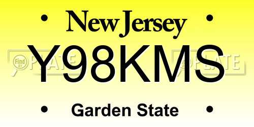 Y98KMS New Jersey License Plate