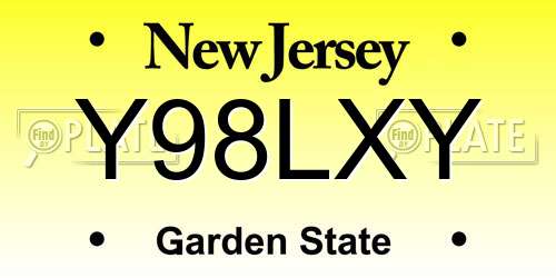 Y98LXY New Jersey License Plate