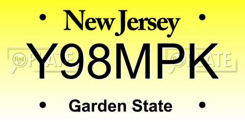 Y98MPK New Jersey License Plate