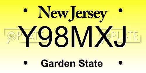 Y98MXJ New Jersey License Plate