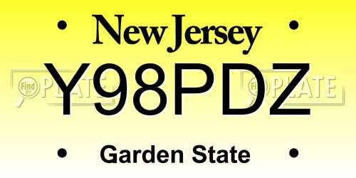 Y98PDZ New Jersey License Plate