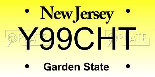 Y99CHT New Jersey License Plate