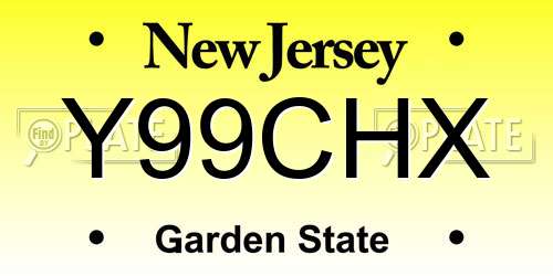 Y99CHX New Jersey License Plate