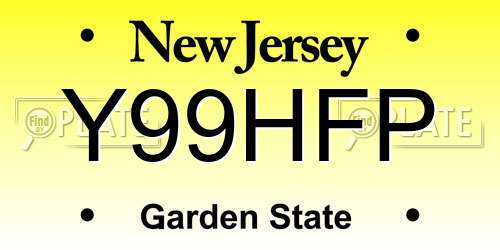 Y99HFP New Jersey License Plate