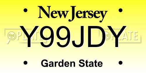 Y99JDY New Jersey License Plate