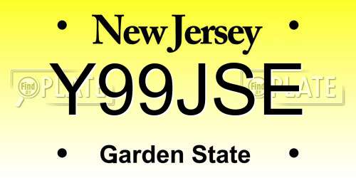 Y99JSE New Jersey License Plate