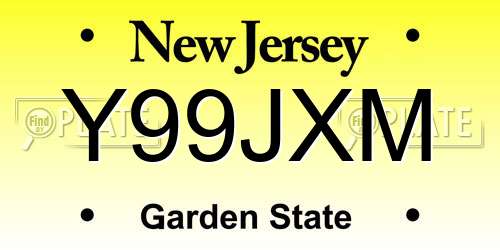 Y99JXM New Jersey License Plate