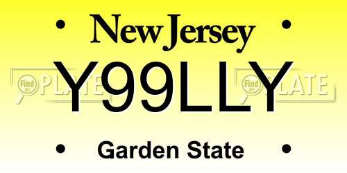 Y99LLY New Jersey License Plate