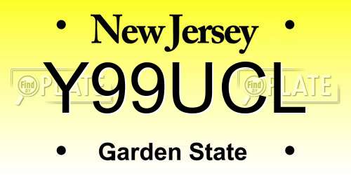 Y99UCL New Jersey License Plate