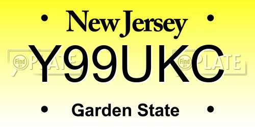 Y99UKC New Jersey License Plate