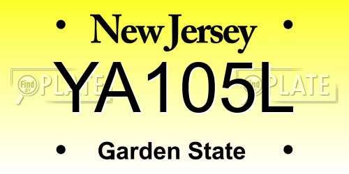 YA105L New Jersey License Plate