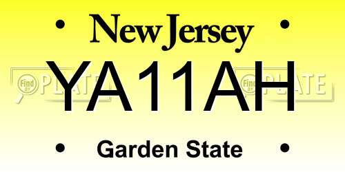 YA11AH New Jersey License Plate