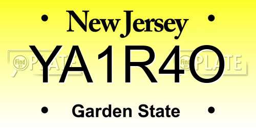 YA1R4O New Jersey License Plate
