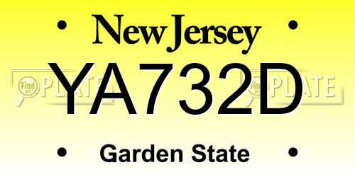 YA732D New Jersey License Plate