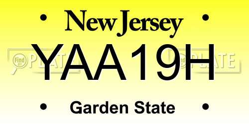 YAA19H New Jersey License Plate