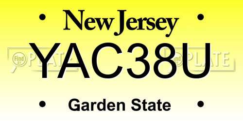 YAC38U New Jersey License Plate