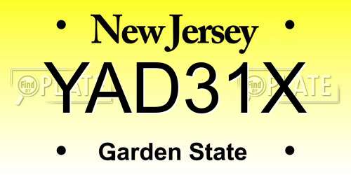 YAD31X New Jersey License Plate