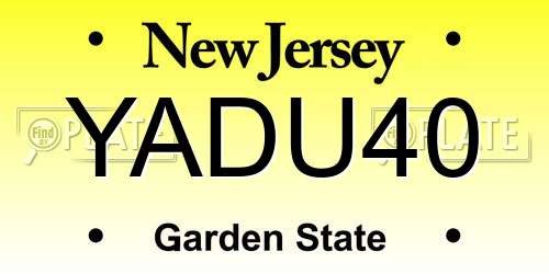 YADU40 New Jersey License Plate