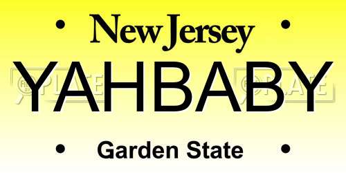 YAHBABY New Jersey License Plate