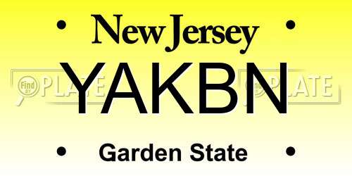 YAKBN New Jersey License Plate