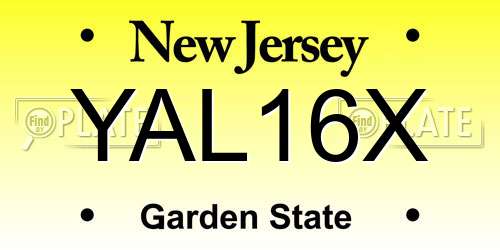 YAL16X New Jersey License Plate