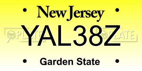 YAL38Z New Jersey License Plate