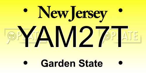 YAM27T New Jersey License Plate