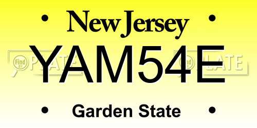 YAM54E New Jersey License Plate