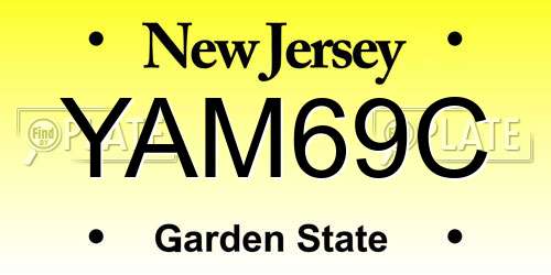 YAM69C New Jersey License Plate