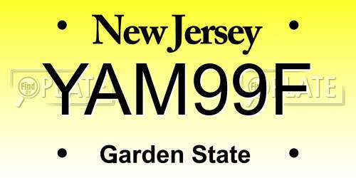 YAM99F New Jersey License Plate