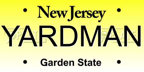 YARDMAN New Jersey License Plate