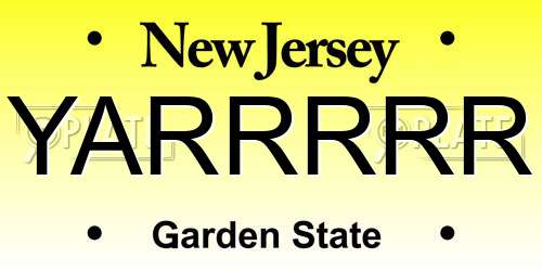 YARRRRR New Jersey License Plate