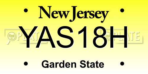 YAS18H New Jersey License Plate
