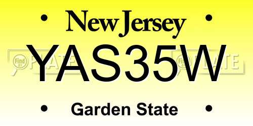 YAS35W New Jersey License Plate