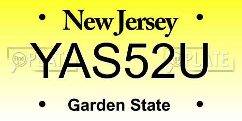 YAS52U New Jersey License Plate