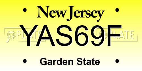 YAS69F New Jersey License Plate