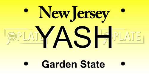 YASH New Jersey License Plate