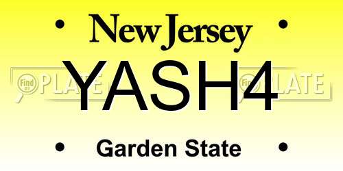 YASH4 New Jersey License Plate