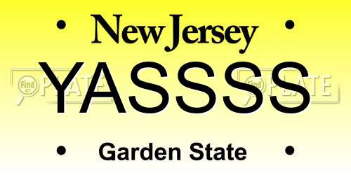 YASSSS New Jersey License Plate