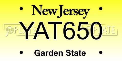 YAT650 New Jersey License Plate